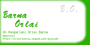 barna orlai business card